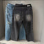 MIXED EMOTION Distressed Rivet‑Accent Straight‑Leg Jeans
