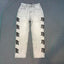 MIXED EMOTION Side Logo Vintage Ash‑Wash Straight‑Leg Jeans
