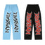 MIXED EMOTION Gothic Letter Wide‑Leg Sweat Pants