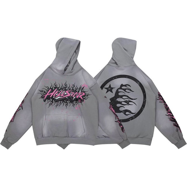 Hellstar Circle Logo Grey Hoodie Hover Image