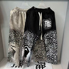 MIXED EMOTION Abstract Print Wide‑Leg Sweatpants