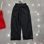 MIXED EMOTION Cross Logo Rhinestone‑Side Wide‑Leg Pants