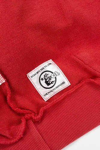 Hellstar Gothic Flame‑Face Red Hoodie