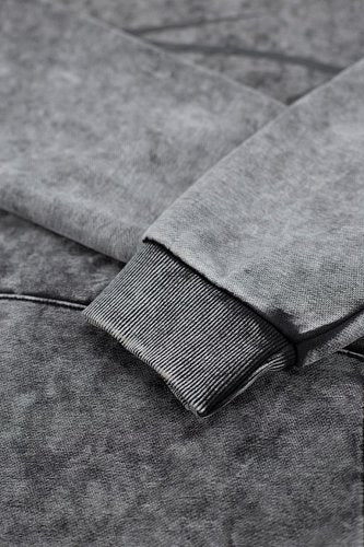 Hellstar Circle Logo Washed Grey Hoodie