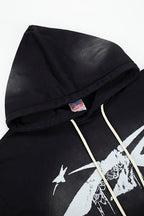 Hellstar Spider‑Web Star Graphic Black Hoodie