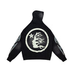 Hellstar Arrow‑Logo Circle Face Black Hoodie
