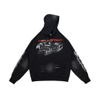 Hellstar Dragon X Logo Double‑Sided Print Black Hoodie