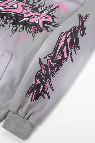 Hellstar Circle Logo Grey Hoodie