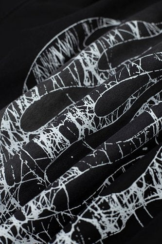 Hellstar Spider‑Web Star Graphic Black Hoodie