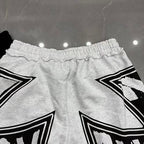 MIXED EMOTION Big Graphic Print Casual Sweat Shorts