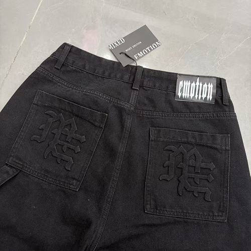 MIXED EMOTION Washed Carpenter Denim Shorts