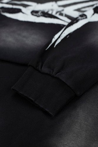 Hellstar Spider‑Web Star Graphic Black Hoodie