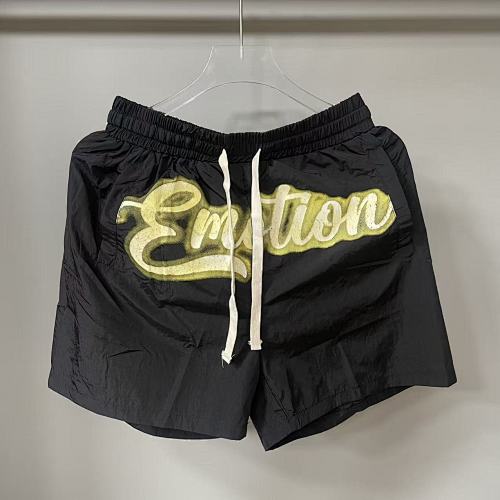MIXED EMOTION Gold Script Logo Nylon Casual Shorts
