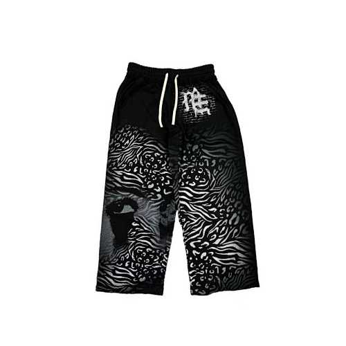 MIXED EMOTION Abstract Print Wide‑Leg Sweatpants