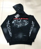 Hellstar Dragon X Logo Double‑Sided Print Black Hoodie