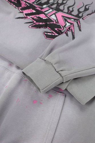 Hellstar Circle Logo Grey Hoodie