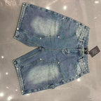 MIXED EMOTION Washed Carpenter Denim Shorts