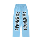 MIXED EMOTION Gothic Letter Wide‑Leg Sweat Pants