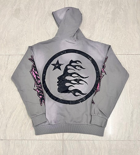 Hellstar Circle Logo Grey Hoodie