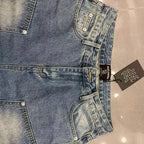 MIXED EMOTION Washed Carpenter Denim Shorts