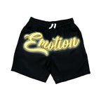 MIXED EMOTION Gold Script Logo Nylon Casual Shorts