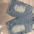 MIXED EMOTION Washed Carpenter Denim Shorts