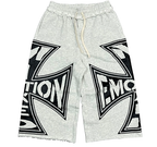 MIXED EMOTION Big Graphic Print Casual Sweat Shorts