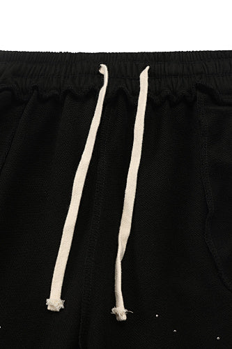 MIXED EMOTION Gothic Letter Wide‑Leg Sweat Pants