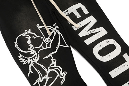 MIXED EMOTION Cupid Graphic Flare Sweatpants