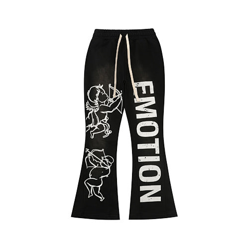MIXED EMOTION Cupid Graphic Flare Sweatpants