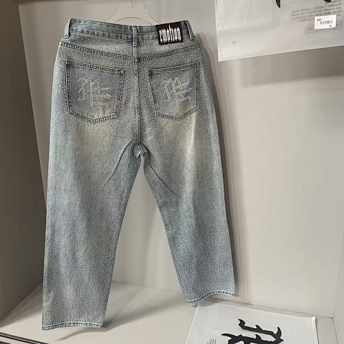 MIXED EMOTION Ripped‑Knee Vintage Light‑Wash Straight‑Leg Jeans