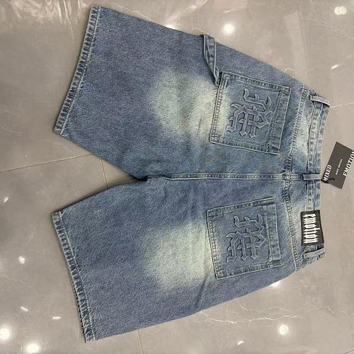 MIXED EMOTION Washed Carpenter Denim Shorts