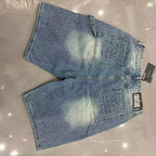 MIXED EMOTION Washed Carpenter Denim Shorts
