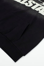 Hellstar Classic Logo Flame Sleeve Black Hoodie