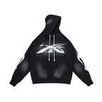 Hellstar Spider‑Web Star Graphic Black Hoodie