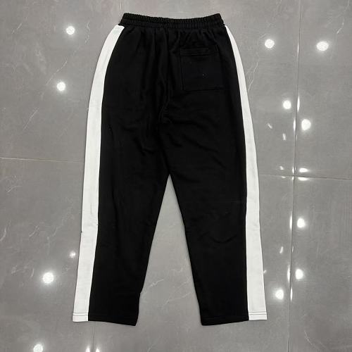 MIXED EMOTION Cross‑Logo Side‑Stripe Black Track Pants