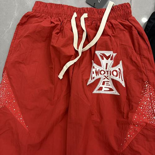 MIXED EMOTION Cross Logo Rhinestone‑Side Wide‑Leg Pants