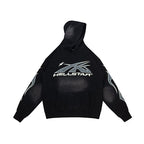 Hellstar Arrow‑Logo Circle Face Black Hoodie