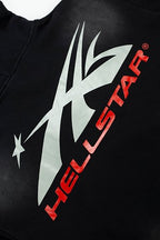 Hellstar Dragon X Logo Double‑Sided Print Black Hoodie