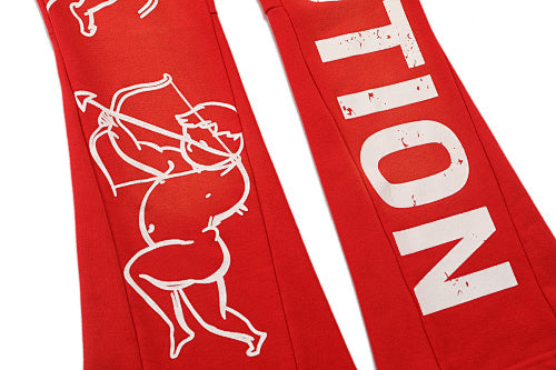 MIXED EMOTION Cupid Graphic Flare Sweatpants