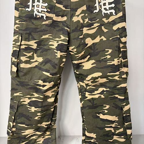 MIXED EMOTION Camo Gothic‑Logo Wide‑Leg Cargo Pants