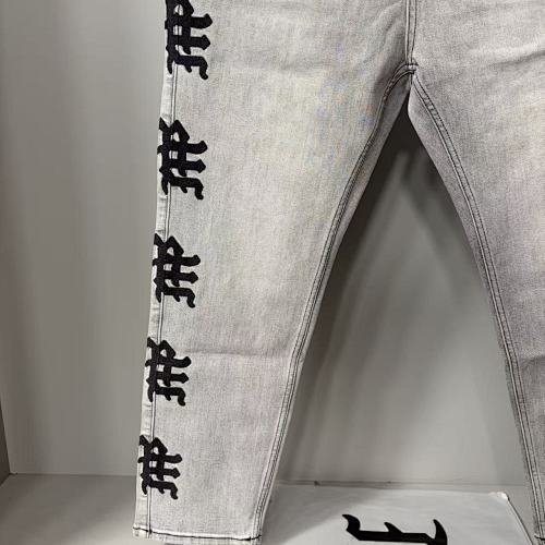MIXED EMOTION Side Logo Vintage Ash‑Wash Straight‑Leg Jeans