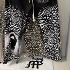MIXED EMOTION Abstract Print Wide‑Leg Sweatpants