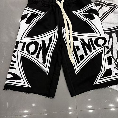 MIXED EMOTION Big Graphic Print Casual Sweat Shorts