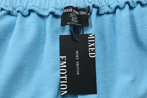 MIXED EMOTION Gothic Letter Wide‑Leg Sweat Pants