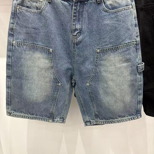 MIXED EMOTION Washed Carpenter Denim Shorts