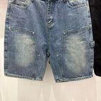 MIXED EMOTION Washed Carpenter Denim Shorts