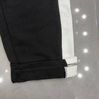 MIXED EMOTION Cross‑Logo Side‑Stripe Black Track Pants