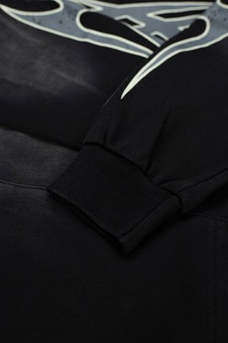 Hellstar Arrow‑Logo Circle Face Black Hoodie