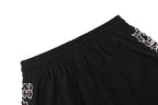 MIXED EMOTION Side‑Striped Rhinestone Logo Nylon Shorts